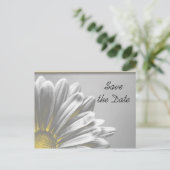 黄色のフローラハイライト結婚式の日付を保存 案内ポストカード (スタンド正面)