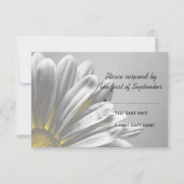 黄色のフローラハイライト結婚式RSVPカード 出欠カード (正面)