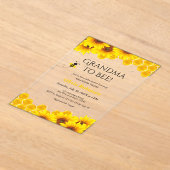 黄色のフローラハニカム祖母へビーベイビーシャワー アクリル招待状 (レイダウン)