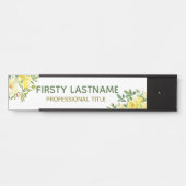 黄色のフローラバラオフィスドアの署名名プレート サインプレート (正面)