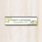 黄色のフローラバラオフィスドアの署名名プレート サインプレート (正面)