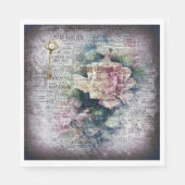 黄色のフローラバラビクトリアン一時の分離 スタンダードランチョンナプキン (正面)