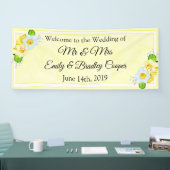 黄色のフローラバ結婚ナーへようこそ 横断幕 (トレードショー)