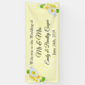 黄色のフローラバ結婚ナーへようこそ 横断幕 (縦)