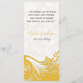 黄色のフローラパーソナライズされたカード メニュー (裏面)