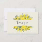 黄色のフローラフレーム悔やみや弔慰サンキューカード ノートカード (正面)