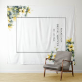 黄色のフローラブライダルシャワー写真の背景 タペストリー (インサイチュ(横))