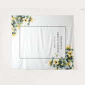 黄色のフローラブライダルシャワー写真の背景 タペストリー (正面(横))