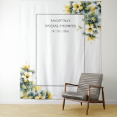 黄色のフローラブライダルシャワー写真の背景 タペストリー (インサイチュ)