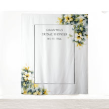 黄色のフローラブライダルシャワー写真の背景