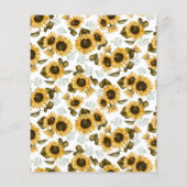 黄色のフローラブライダルシャワー日付の夜アイディア (裏面)