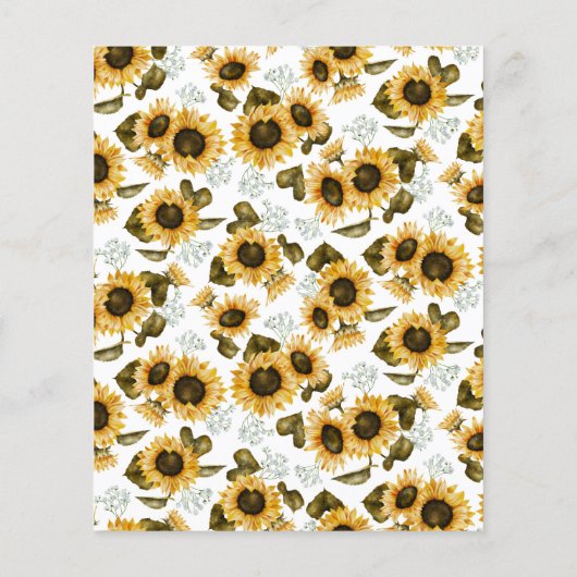 黄色のフローラブライダルシャワー日付の夜アイディア (裏面)