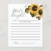 黄色のフローラブライダルシャワー日付の夜アイディア (正面)