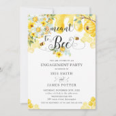 黄色のフローラミツバチの婚約 招待状 (正面)