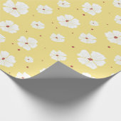 黄色のフローララッピング紙 ラッピングペーパー (角)