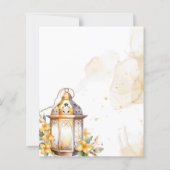 黄色のフローラランタンの秋の結婚式日付の保存 (裏面)