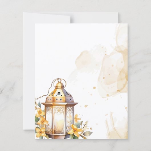 黄色のフローラランタンの秋の結婚式日付の保存 (裏面)