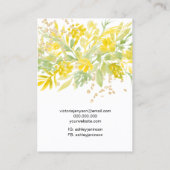 黄色のフローラロゴ金ゴールドジュエリーイヤリングのネックレス 名刺 (裏面)