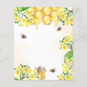 黄色のフローラ予算ブライダルシャワー (裏面)