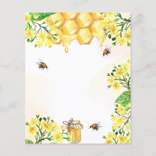 黄色のフローラ予算ブライダルシャワー (裏面)