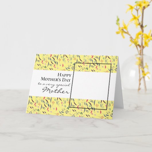黄色のフローラ写真ハッピーマザーズのデイカード カード (黄色い花)