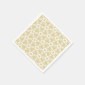 黄色のフローラ図形 スタンダードカクテルナプキン (角)