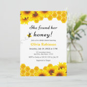 黄色のフローラ彼女は彼女のハニーブライダルシャワーを見つけた 招待状 (スタンド正面)