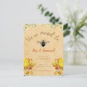 黄色のフローラ春ヴィンテージ ポストカード (スタンド正面)