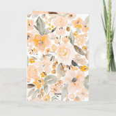 黄色のフローラ水色2枚の写真の誕生日 カード (裏面)