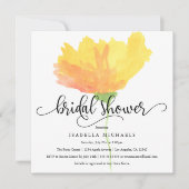 黄色のフローラ水色 |ブライダルシャワー招待状 招待状 (正面)