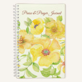 黄色のフローラ称賛と祈りの言葉ジャーナル ノートブック (正面)