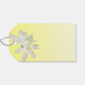 黄色のフローラ結婚のギフトラベル ギフトタグ (裏面横)