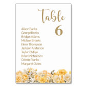 黄色のフローラ結婚のテーブル番号 テーブルナンバー (正面)