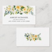 黄色のフローラ結婚のレジストリ挿入カード エンクロージャーカード (正面/裏面)