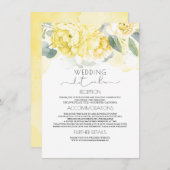 黄色のフローラ結婚の情報エンクロージャカード エンクロージャーカード (正面/裏面)