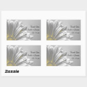 黄色のフローラ結婚ハイライトラベル 長方形シール