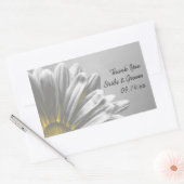 黄色のフローラ結婚ハイライトラベル 長方形シール (封筒)