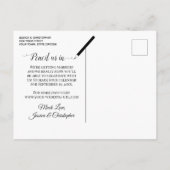 黄色のフローラ結婚式の日付の書道を保存 案内ポストカード (裏面)