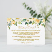 黄色のフローラ結婚金ゴールドの詳細挿入カード エンクロージャーカード (スタンド正面)