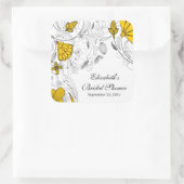 黄色のフローラ花ブライダルシャワーお気に入りシール スクエアシール (バッグ)