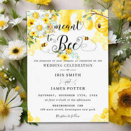 黄色のフローラ蜂蜜の蜂の巣を意図したシック結婚 招待状