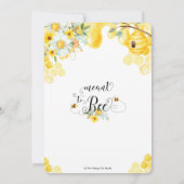 黄色のフローラ蜂蜜の蜂の巣を意図したシック結婚 招待状 (裏面)