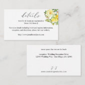 黄色のフローラ詳細SMエンクロージャカード エンクロージャーカード (正面/裏面)