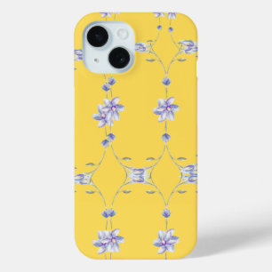 黄色のフローラ電話ケース iPhone 15ケース