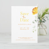 黄色のフローラ2つの米国の写真の日付を保存 セーブザデート (スタンド正面)