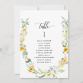 黄色のフローラ、ゲスト名シーティングプランカード (正面)