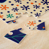 黄色のフローラ：明るい熱帯壁紙 ジグソーパズル (側面)