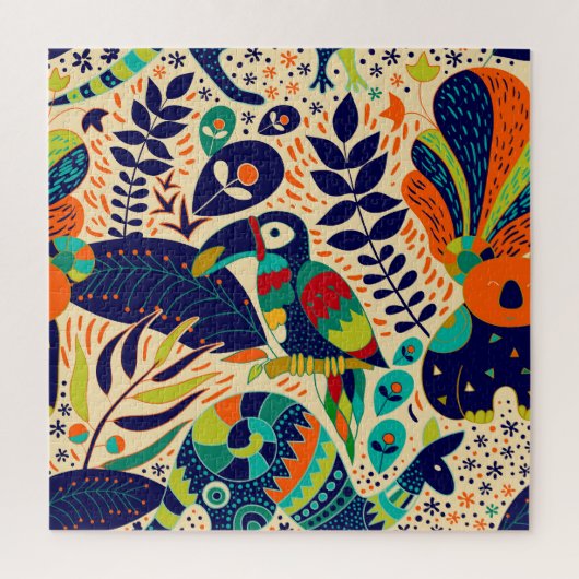 黄色のフローラ：明るい熱帯壁紙 ジグソーパズル (縦)