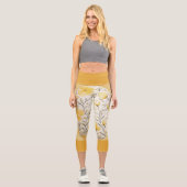 黄色のフローラ（濃い黄色の帯） カプリレギンス (正面)