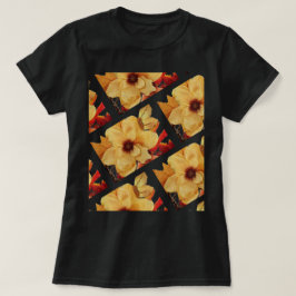 黄色のフローラTシャツブライトかわいらしと Tシャツ